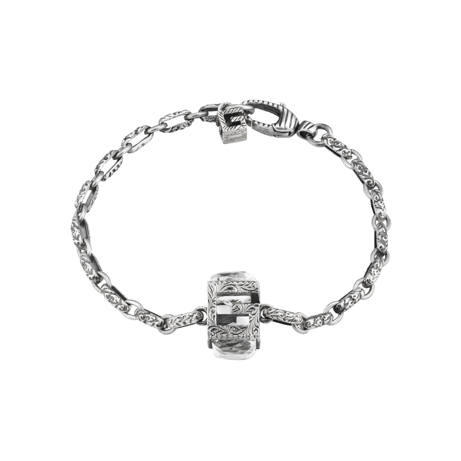 G Cube Silver Crystal Bracelet