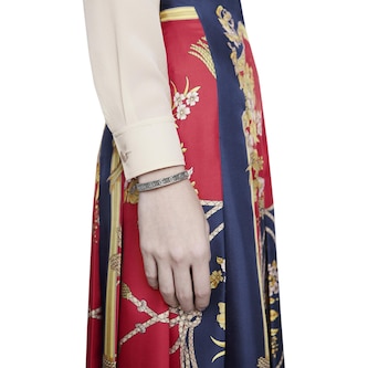 Gucci Sterling Silver GG Marmont Bangle 6.5"