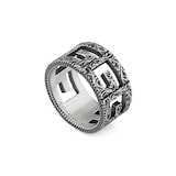 Gucci Ring With Square G Motif In Silver