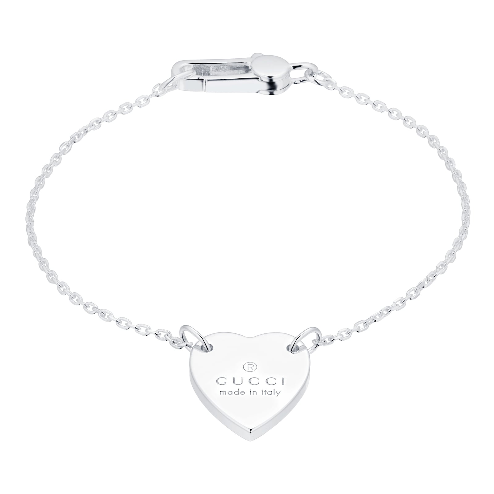 Gucci Sterling Silver Bracelet with Heart - 17cm YBA223513001017 |