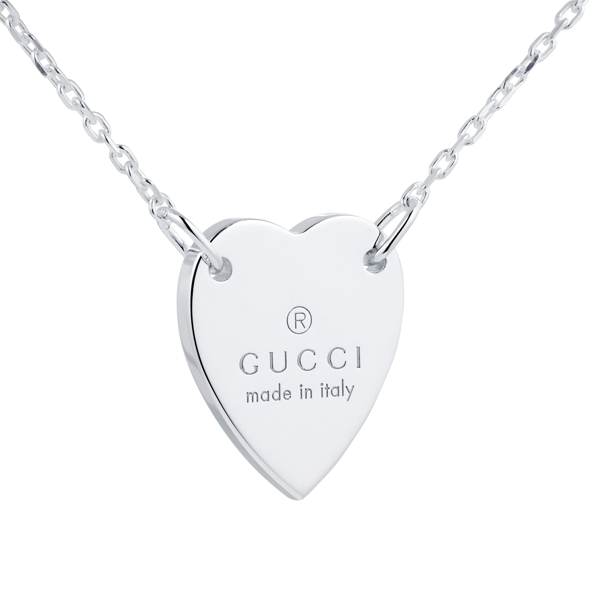 Silver heart 2024 gucci necklace