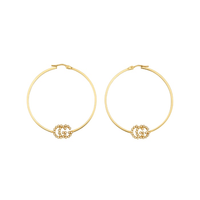 Gucci 18ct Yellow Gold Running G Hoop Earrings