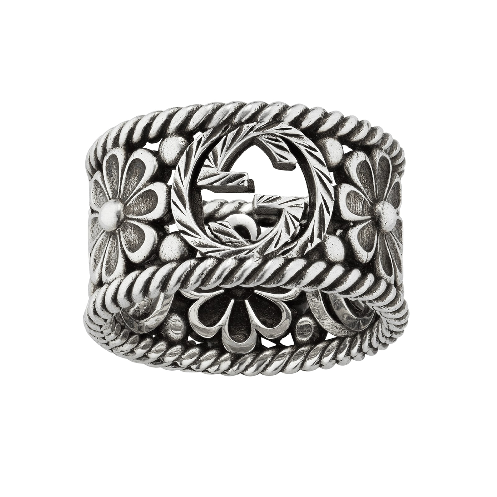 Gucci Interlocking G Silver Ring - Ring Size L Gucci Interlocking G Silver Ring - Ring Size L