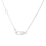 Gucci Sterling Silver Trademark Necklace with Heart Pendant 17.7-18.9"