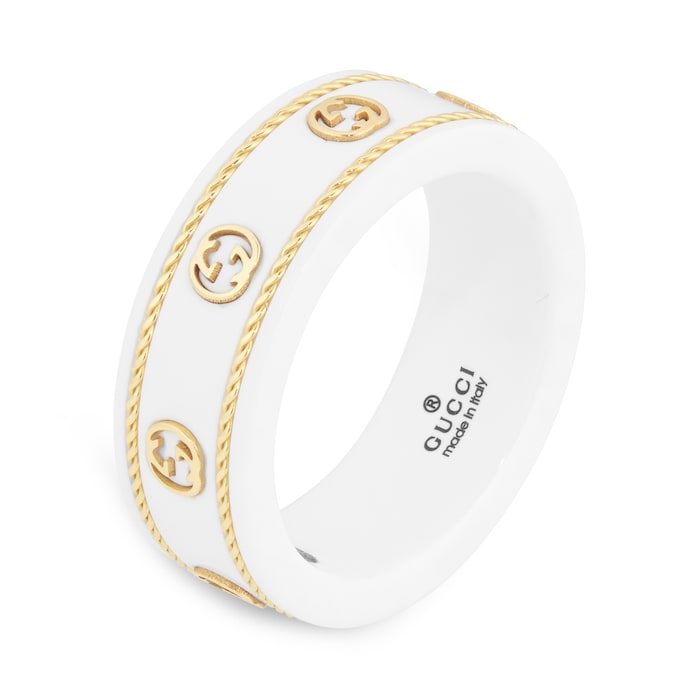 Gucci Icon 18ct Yellow Gold Interlocking G Ring - Ring Size O