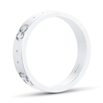 Gucci Icon 18ct White Gold Logo Band Ring