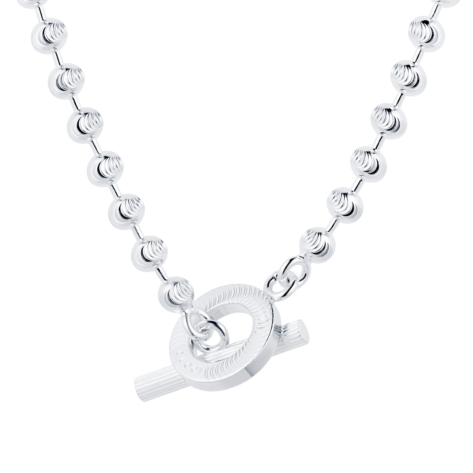Gucci Interlocking Silver Beaded Necklace YBB47921900100U