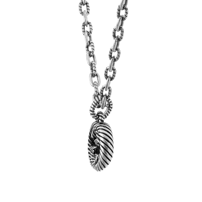 Gucci Gucci Interlocking Aged Silver Necklace