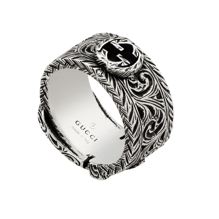 Gucci Garden Interlocking G Sterling Silver Ring