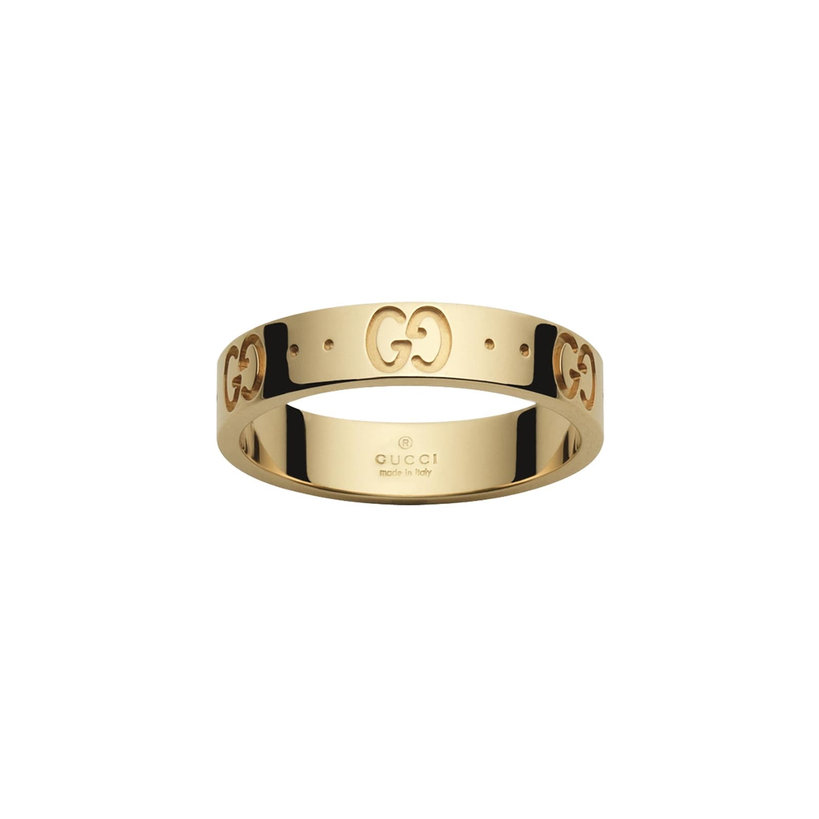 Gucci Icon 18K Yellow Gold Band Ring - Ring Size 6.5
