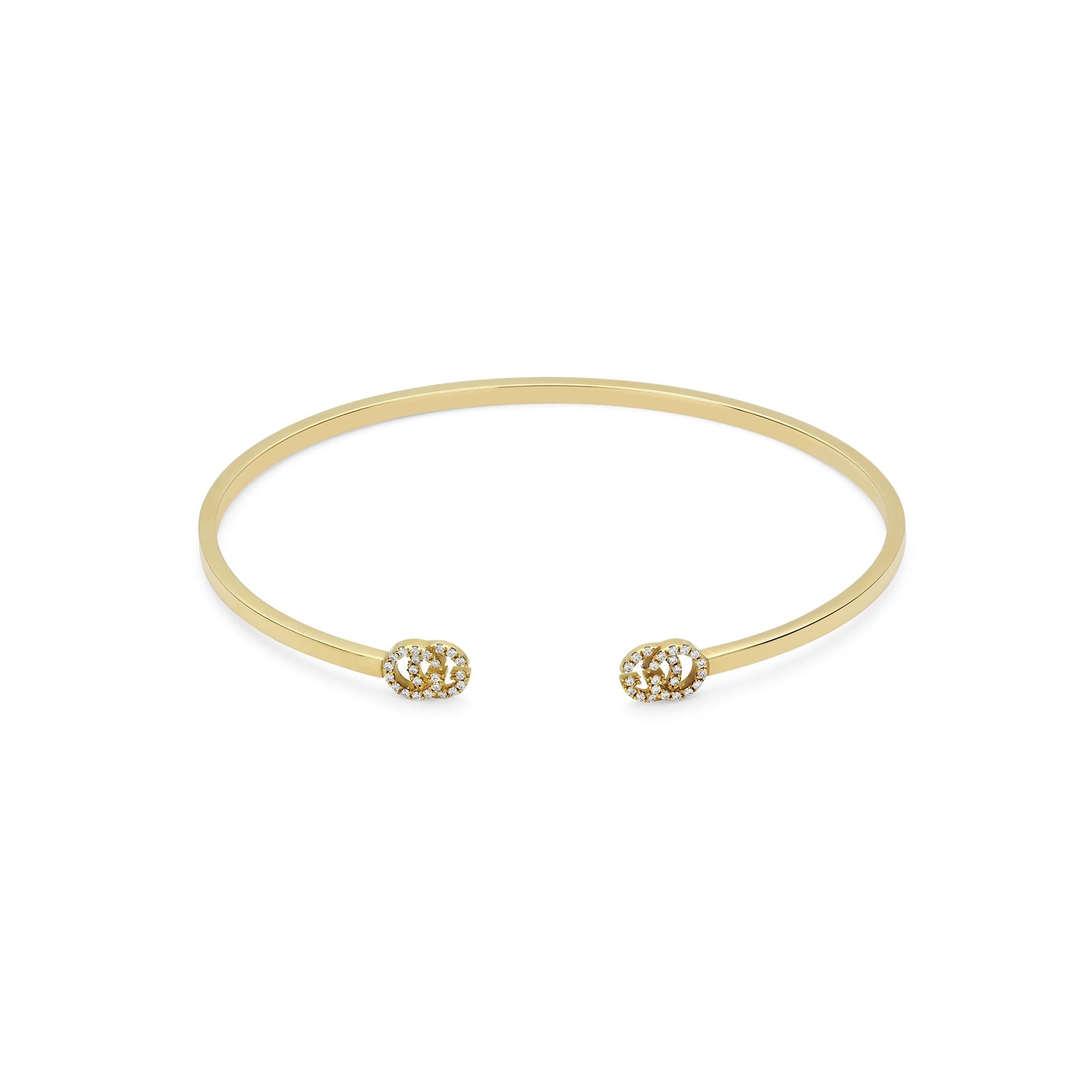 Gucci 18k Yellow Gold 0.10cttw Diamond Running G Cuff Bracelet 17cm Gucci 18k Yellow Gold 0.10cttw Diamond Running G Cuff Bracelet 17cm