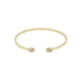 Gucci 18k Yellow Gold 0.10cttw Diamond Running G Cuff Bracelet 17cm Gucci 18k Yellow Gold 0.10cttw Diamond Running G Cuff Bracelet 17cm