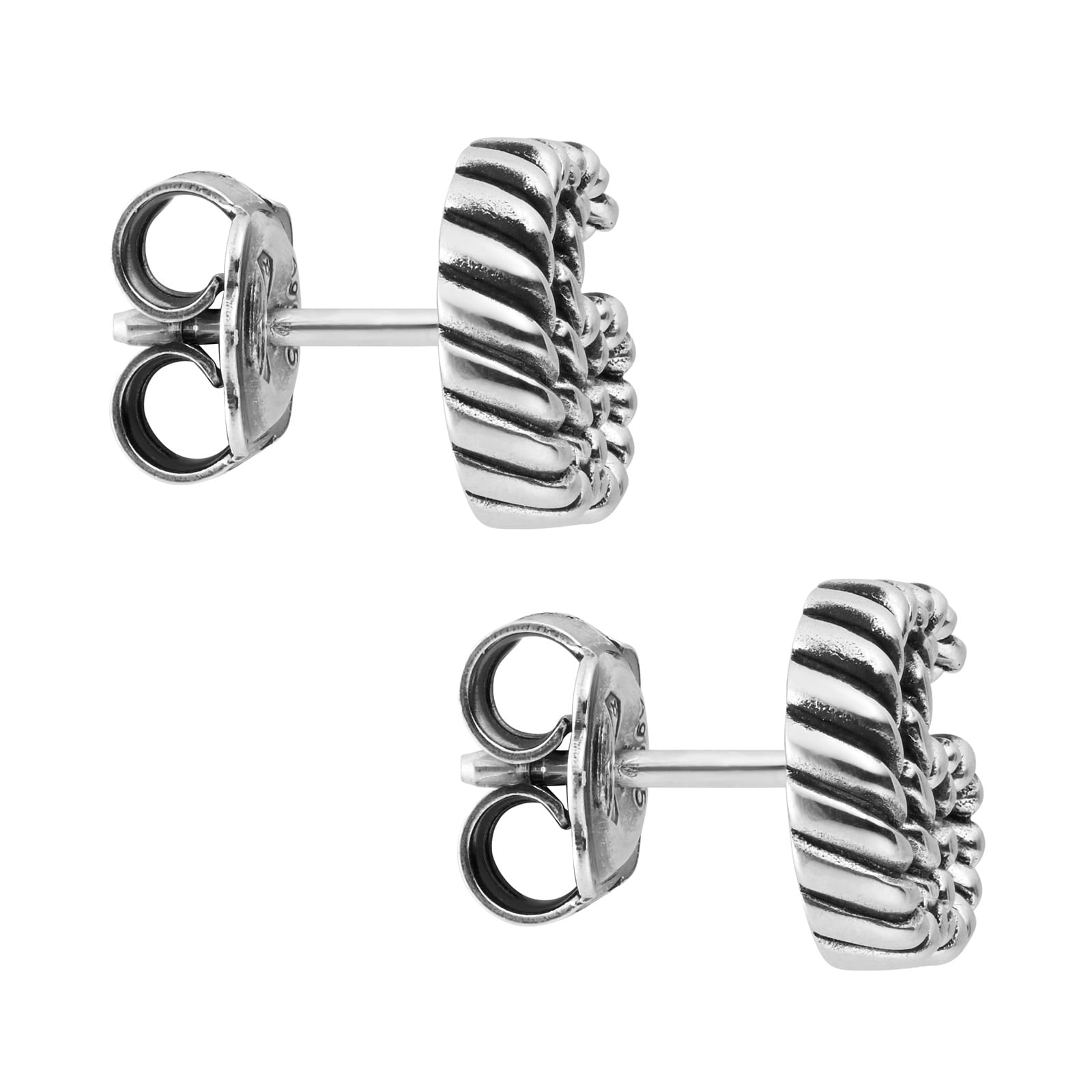 Gucci Sterling Silver GG Marmont Aged Stud Earrings