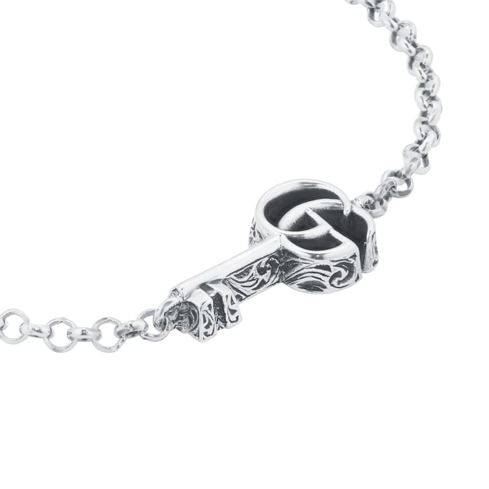 Gucci Sterling Silver GG Marmont Key Bracelet