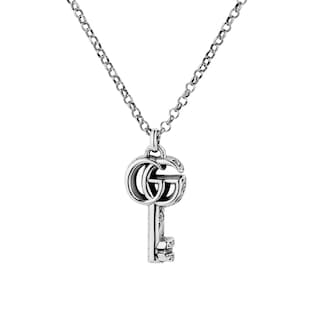 Gucci Sterling Silver GG Marmont Key Necklace
