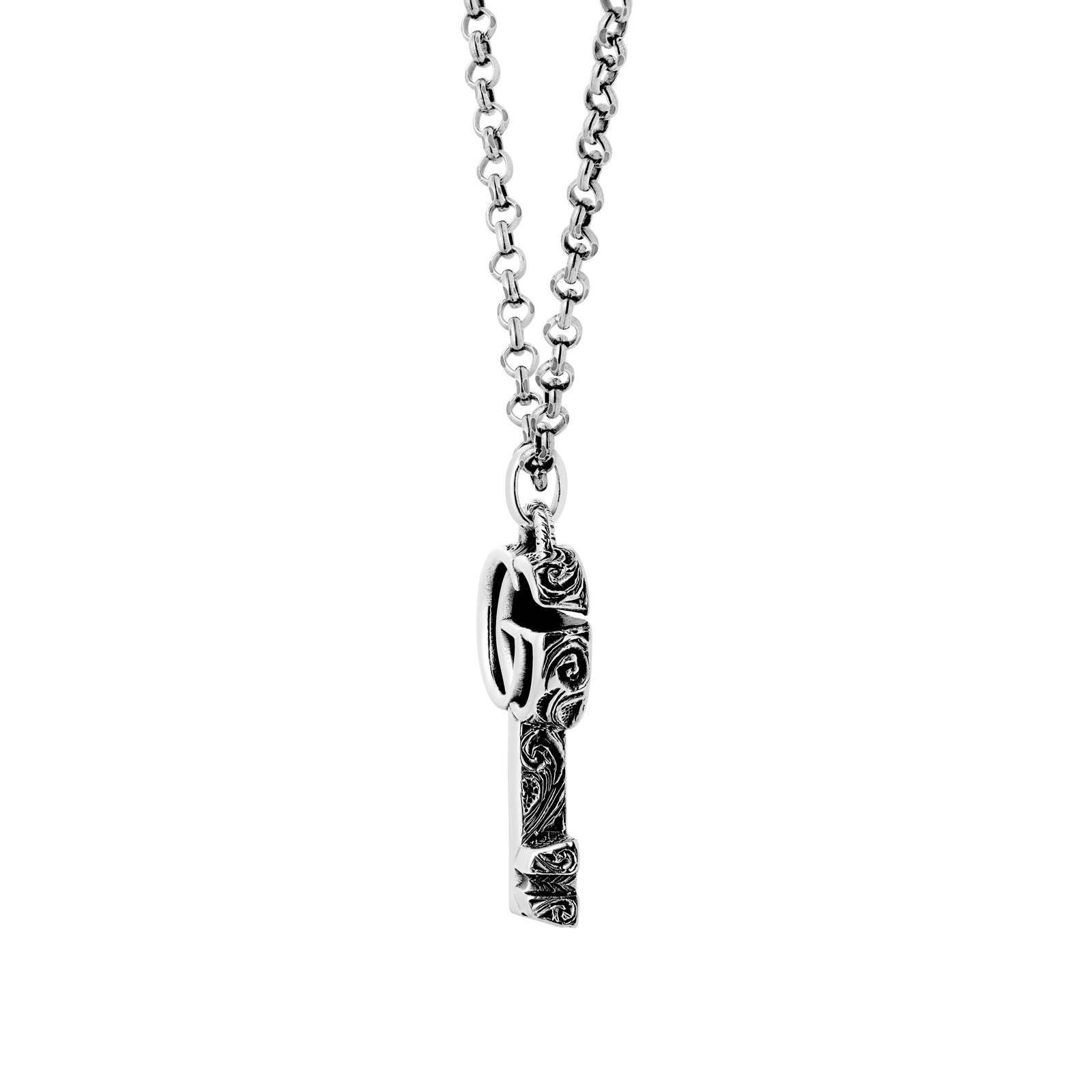 Gucci Sterling Silver GG Marmont Key Necklace Gucci Sterling Silver GG Marmont Key Necklace
