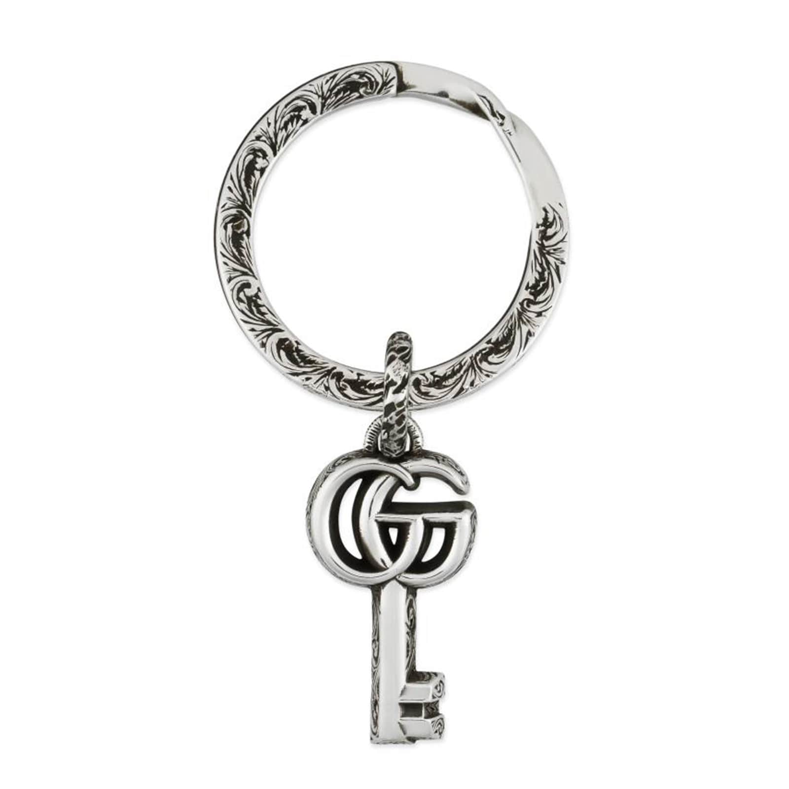 Gucci Silver GG Marmont Key Keyring Gucci Silver GG Marmont Key Keyring