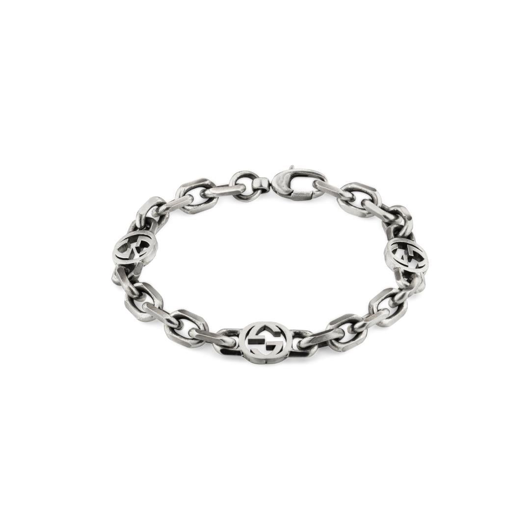 Gucci Gucci Interlocking Aged Sterling Silver Bracelet 16cm