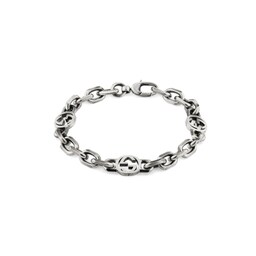 37341216 - Gucci Interlocking Aged Sterling Silver Bracelet 16cm