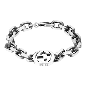 Gucci Sterling Silver Interlocking G Large Bracelet 7.5" Gucci Sterling Silver Interlocking G Large Bracelet 7.5"