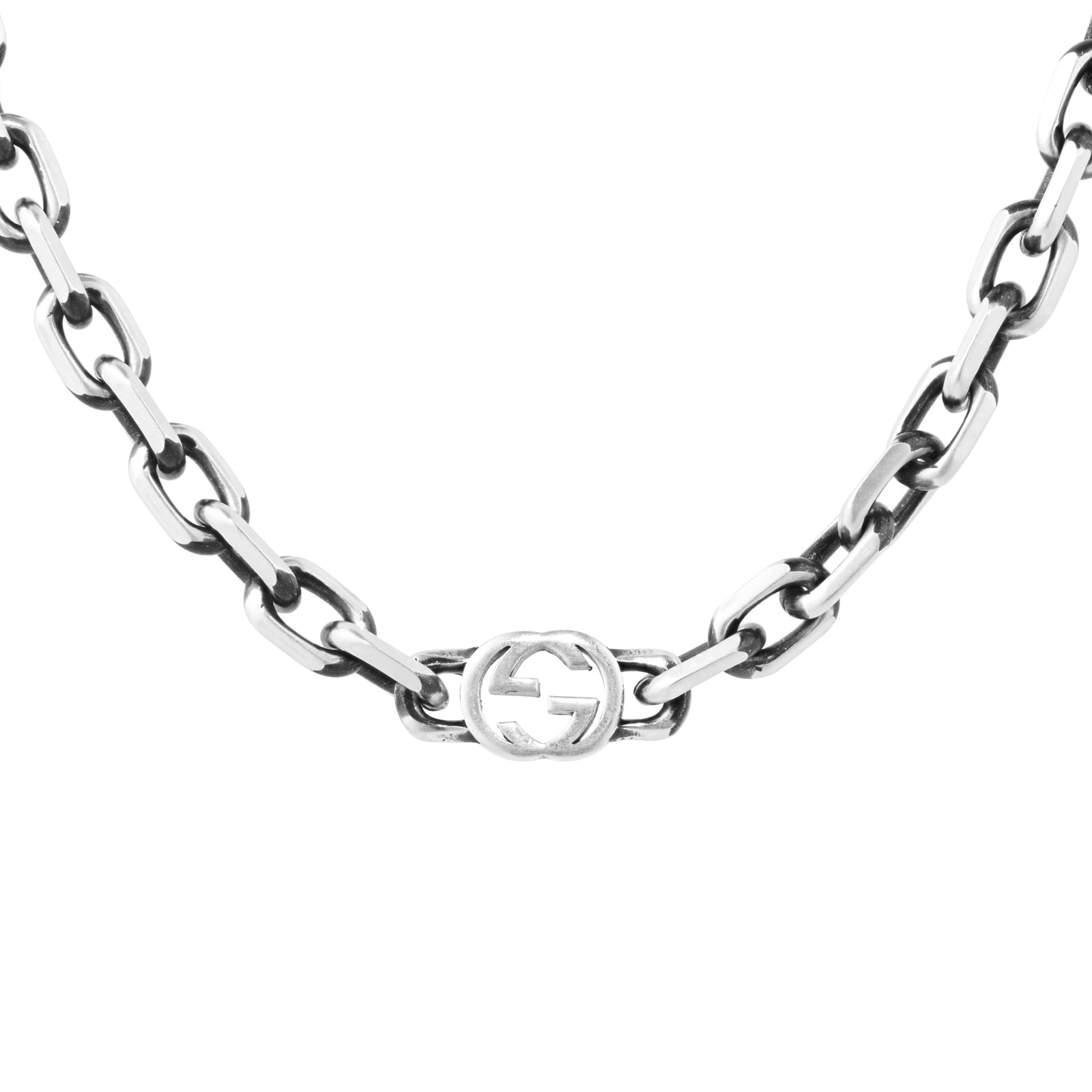 Gucci Silver Interlocking G 60cm Necklace YBB61694100100U | Goldsmiths