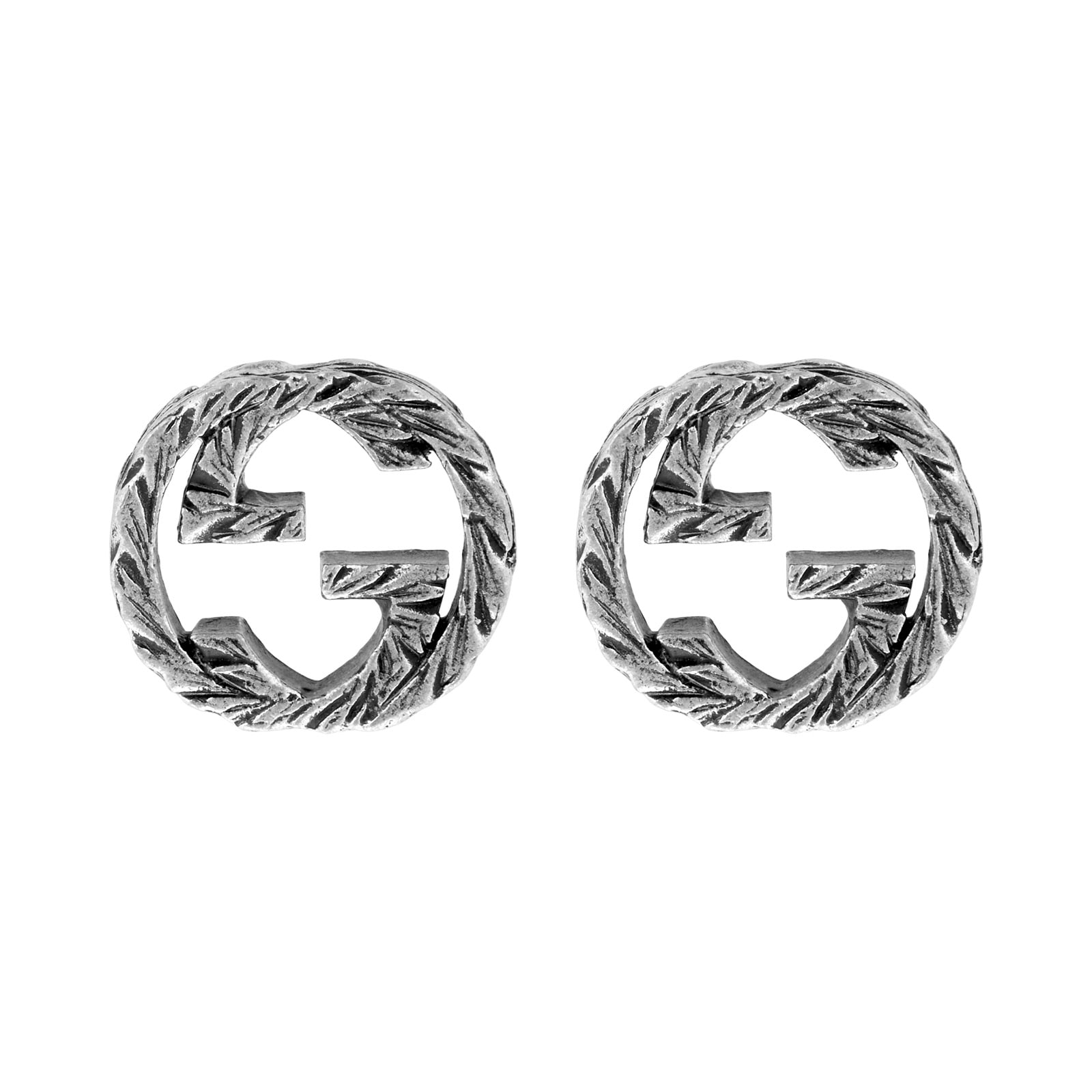 Gucci Gucci Interlocking Sterling Silver & Black 10mm Stud Earrings Gucci Gucci Interlocking Sterling Silver & Black 10mm Stud Earrings