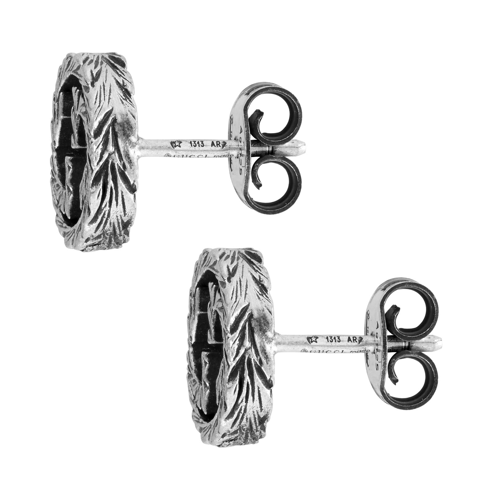 Gucci Gucci Interlocking Sterling Silver & Black 10mm Stud Earrings Gucci Gucci Interlocking Sterling Silver & Black 10mm Stud Earrings