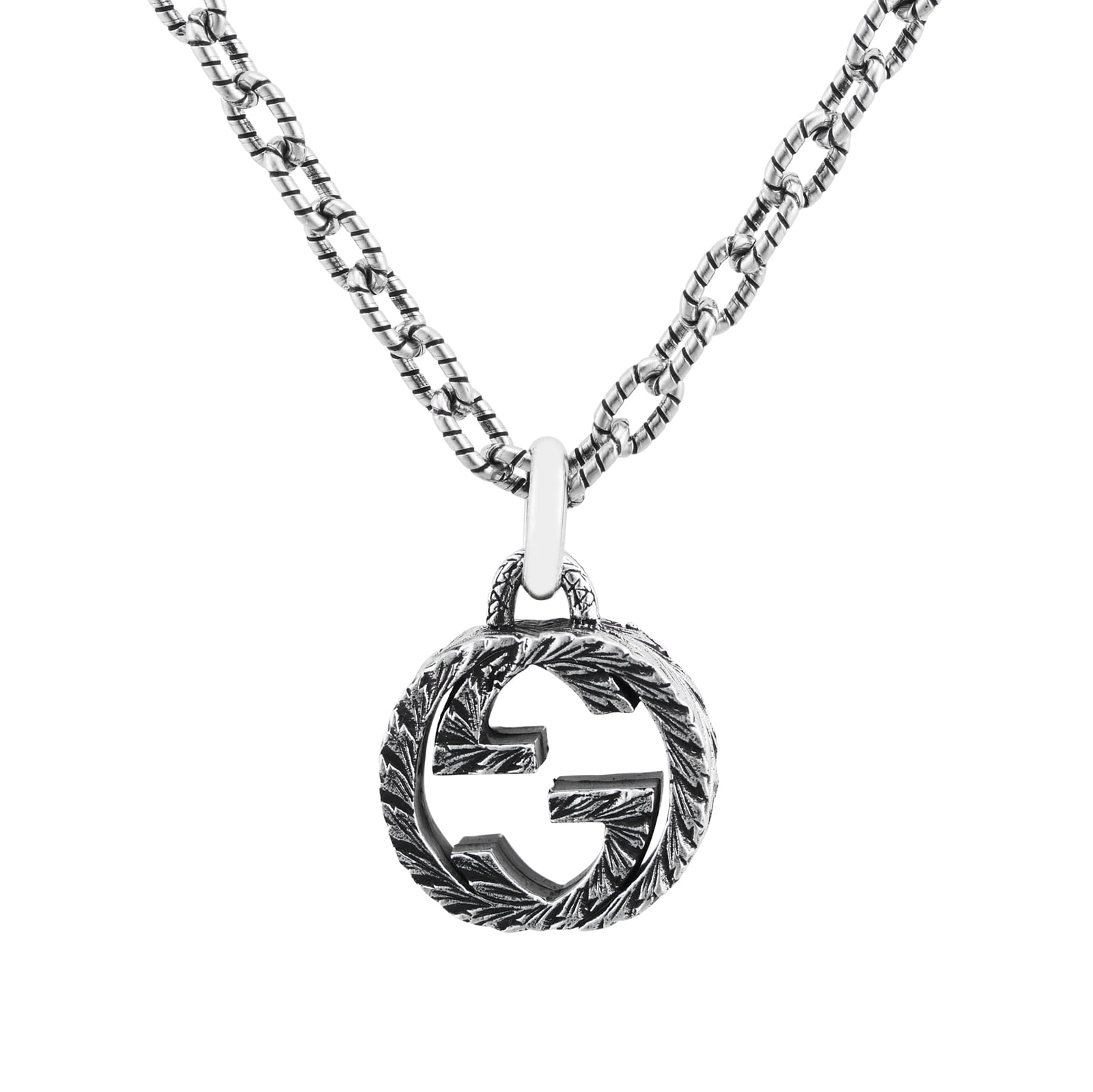 Gucci Silver Interlocking G 45cm Pendant YBB455307001 | Mappin and Webb