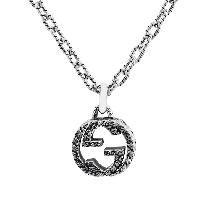 Gucci Silver Interlocking G 45cm Pendant