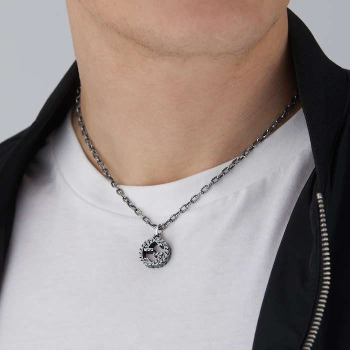 Gucci Silver Interlocking G 45cm Pendant