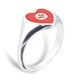 Gucci Exclusive Gucci Interlocking Sterling Silver Heart Signet Ring