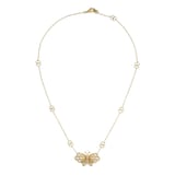 Gucci 18k Yellow Gold Butterfly 0.26cttw Diamond Necklace