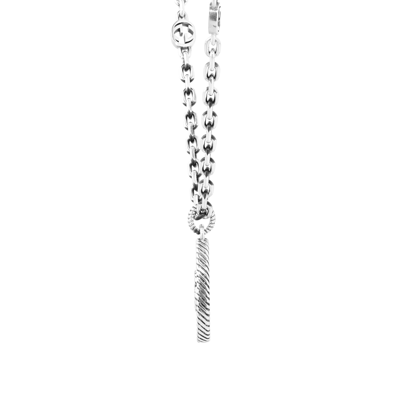 Gucci Silver GG Marmont Aged Necklace