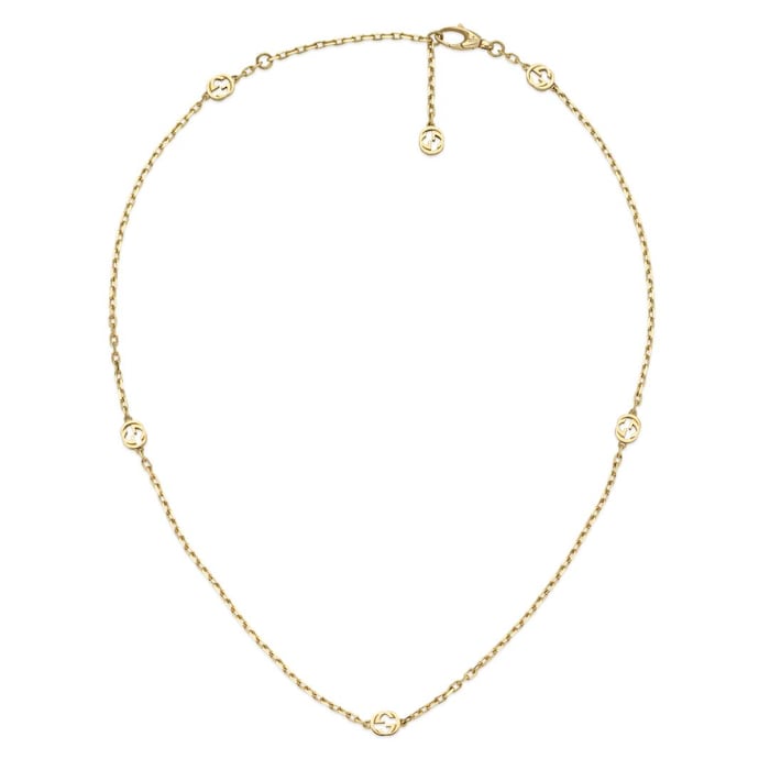 Gucci 18k Yellow Gold Interlocking G 42cm Necklace