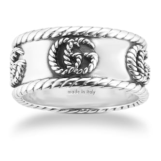 Gucci Sterling Silver GG Marmont Aged 9mm Ring Gucci Sterling Silver GG Marmont Aged 9mm Ring