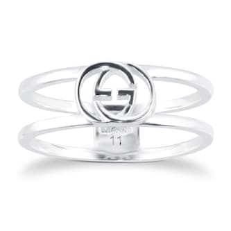 Gucci Gucci Interlocking Sterling Silver 6mm Ring Gucci Gucci Interlocking Sterling Silver 6mm Ring