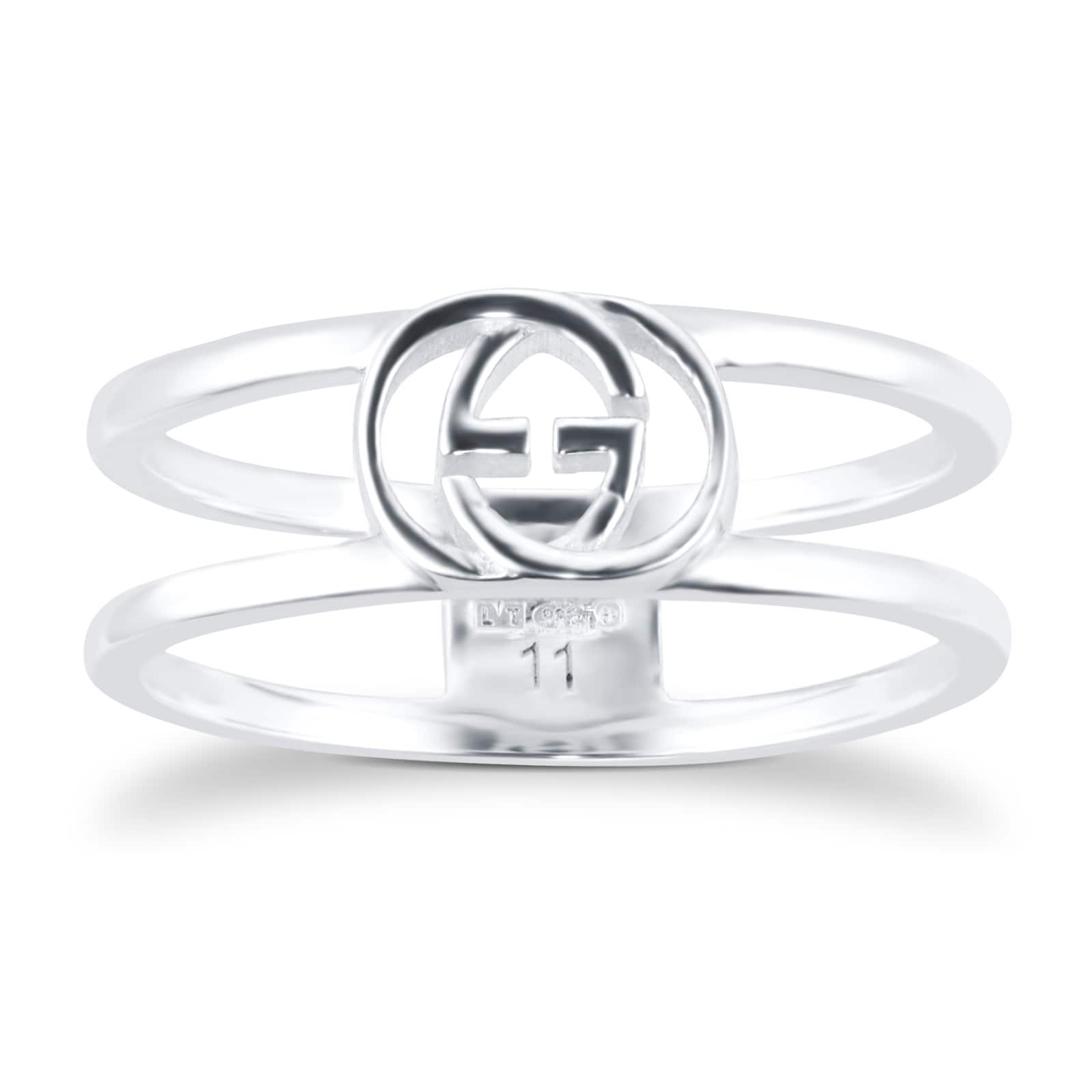 Gucci Silver Interlocking G 6mm Ring - Ring Size M YBC298036001