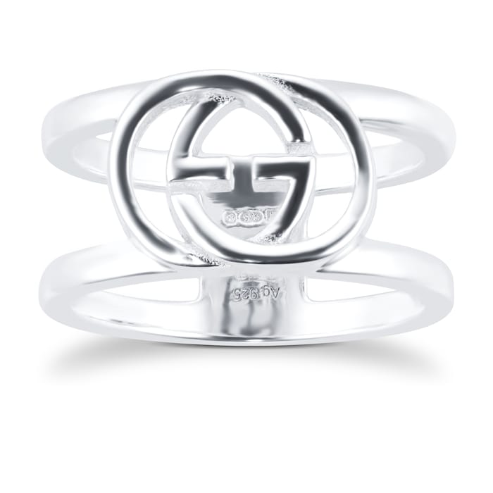Silver Interlocking G 9mm Ring - Ring Size N