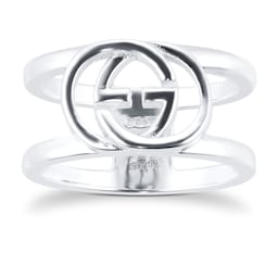 37341264120 - Gucci Interlocking Sterling Silver 9mm Ring - Ring Size L