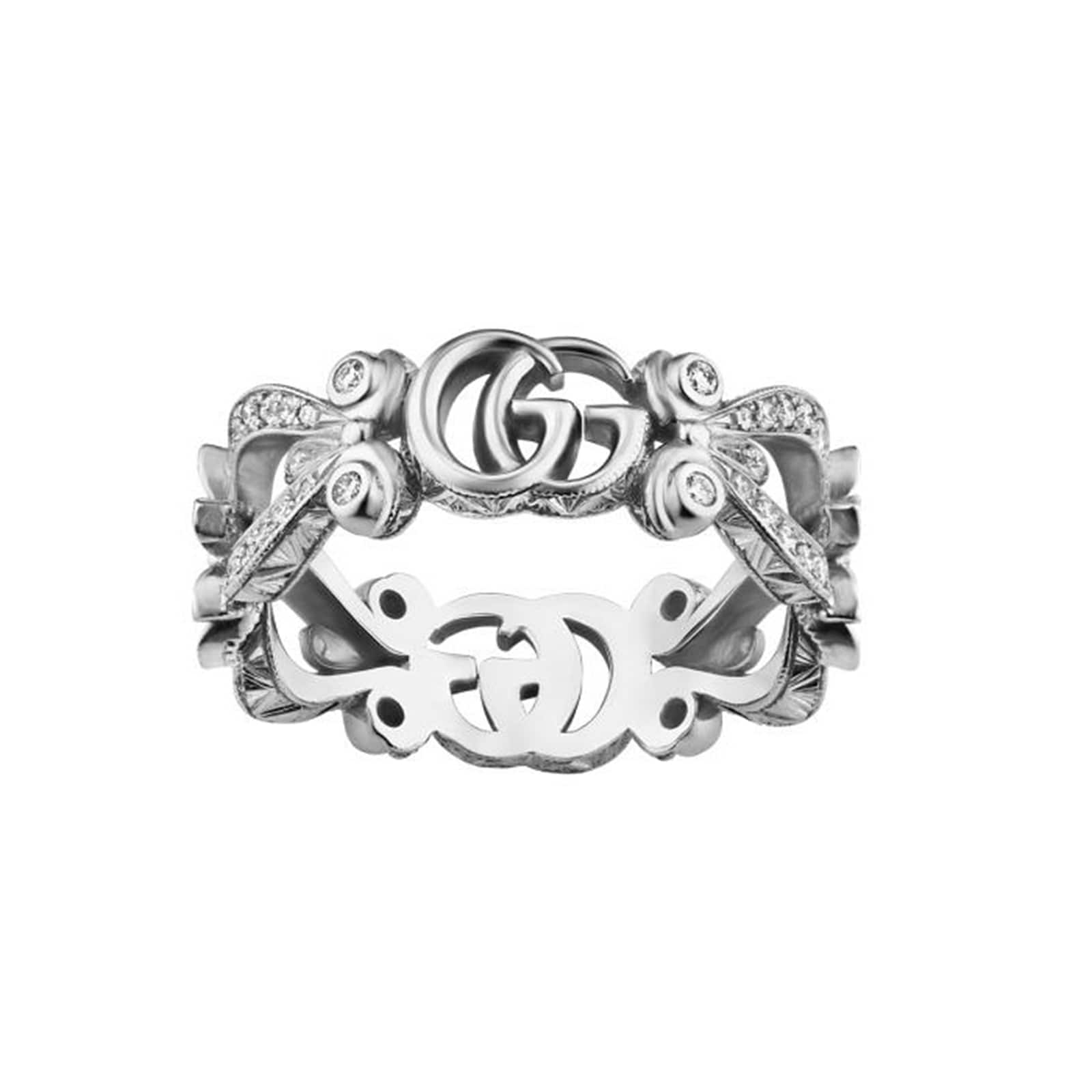 Gucci Gucci 18ct White Gold Diamond Flora Ring