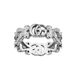 Gucci Gucci 18ct White Gold Diamond Flora Ring - Ring Size M
