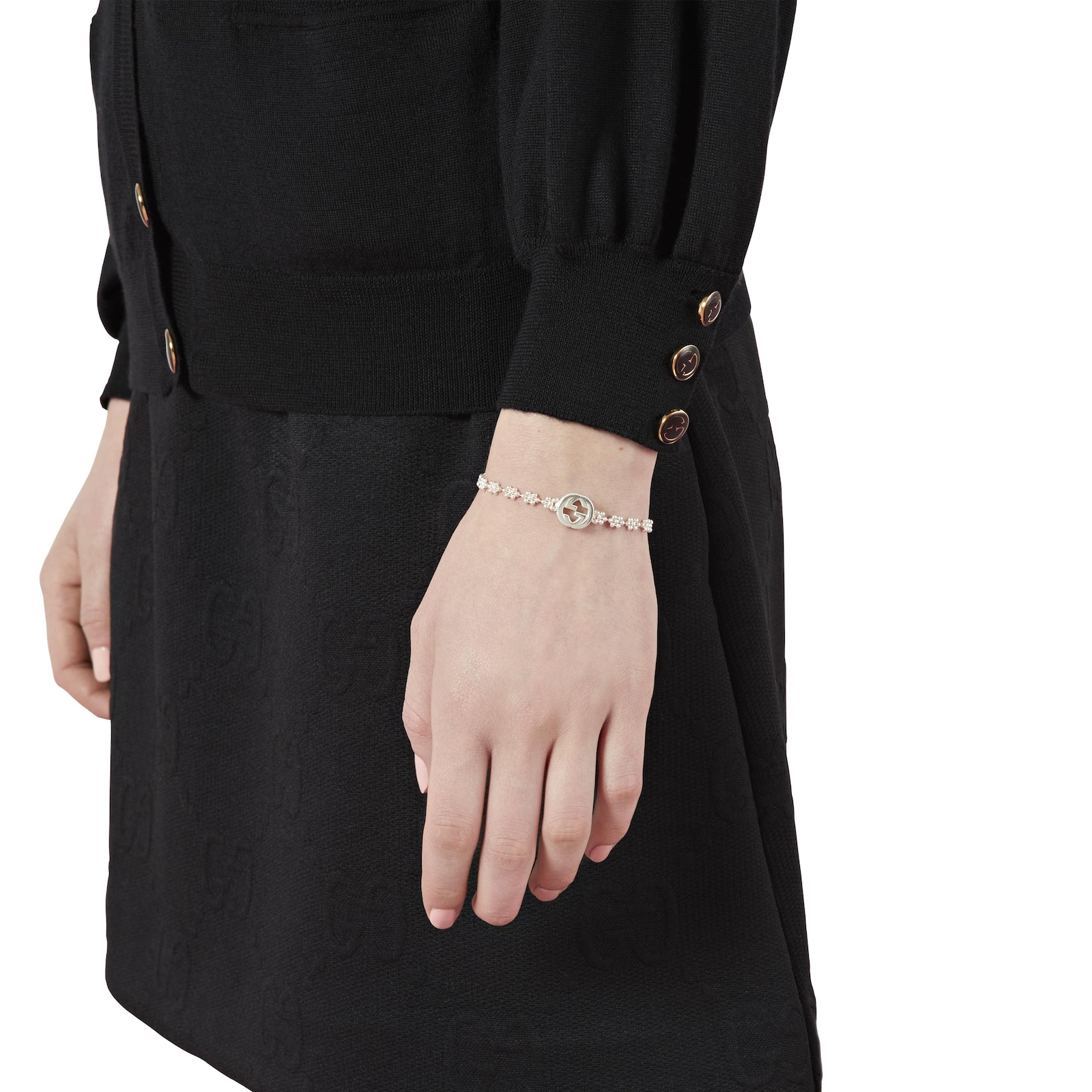 Gucci Gucci Interlocking Sterling Silver Bracelet 16-18cm