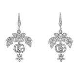 Gucci Flora 18ct White Gold 2.47ct Diamond Drop Earrings