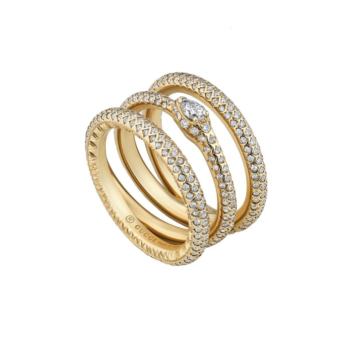 Gucci 18ct Yellow Gold Ouroboros 1.03ct Diamond Ring