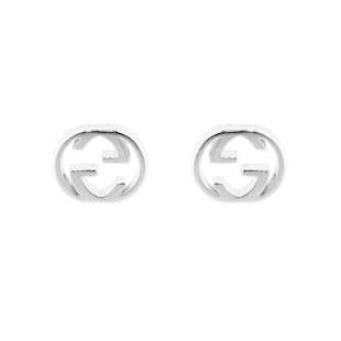 Gucci Gucci Interlocking 18ct White Gold 5mm Stud Earrings