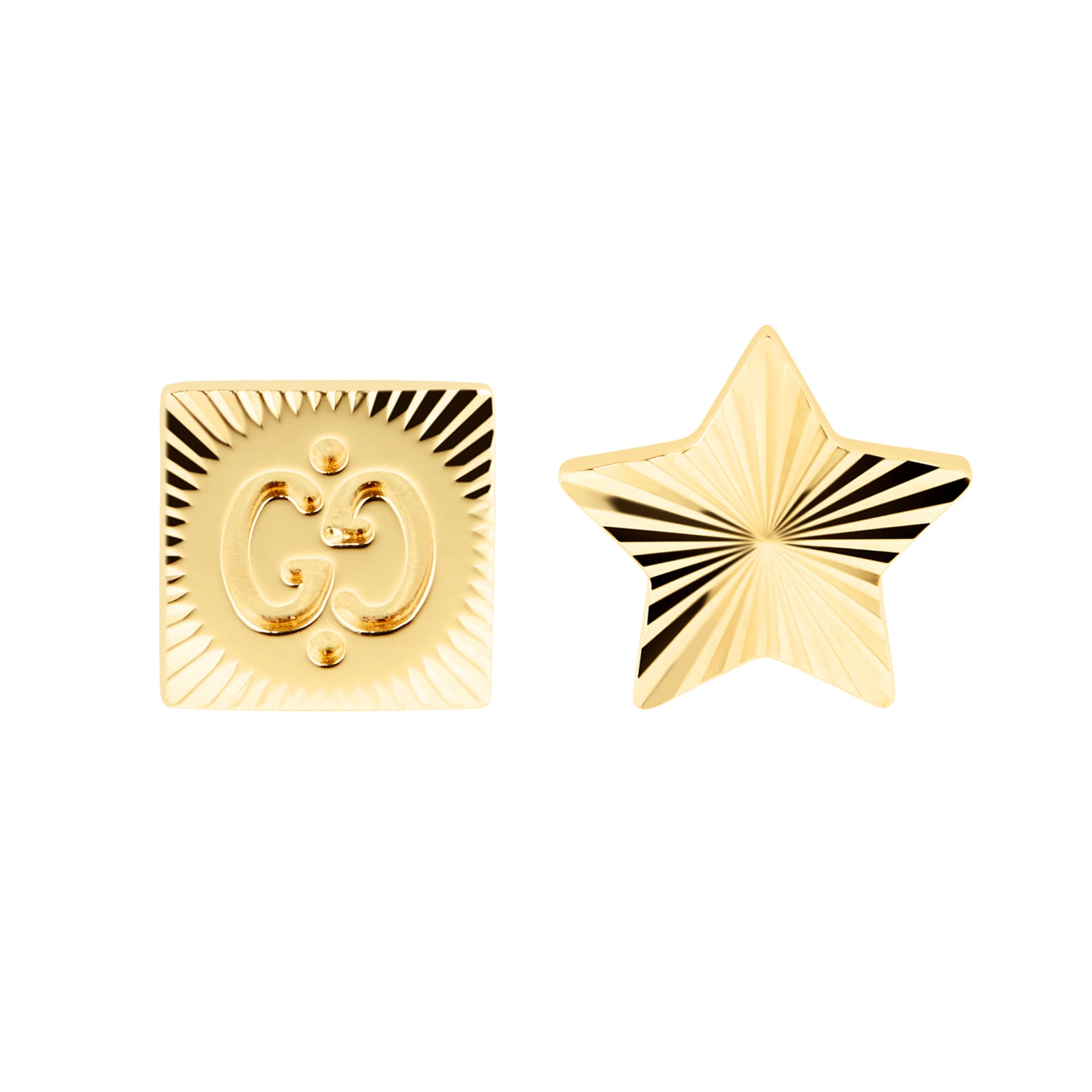 Gucci 18ct Yellow Gold Icon GG Star & Square Earrings Gucci 18ct Yellow Gold Icon GG Star & Square Earrings