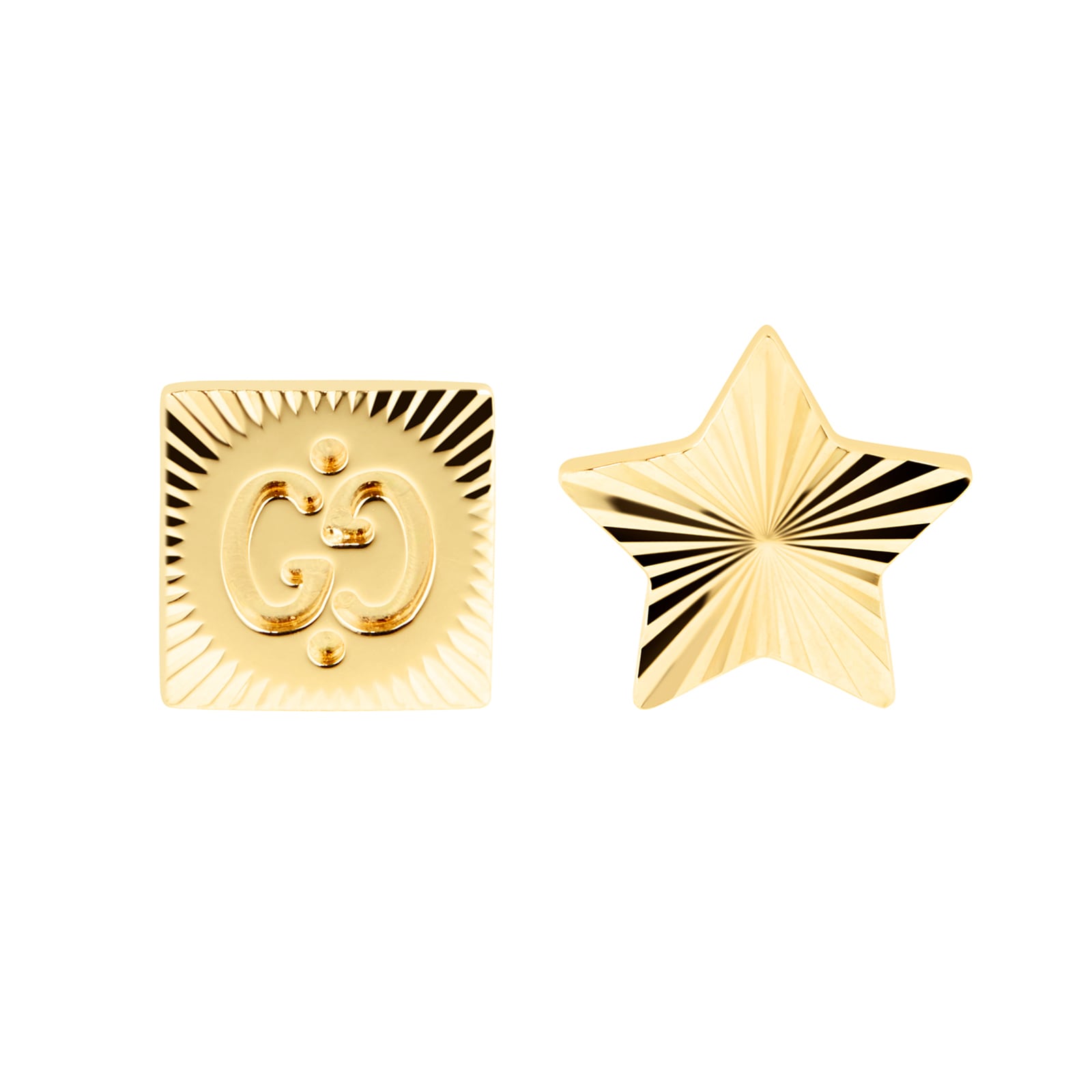 GUCCI 18ct Yellow Gold Icon GG Star & Square Earrings - Goldsmiths
