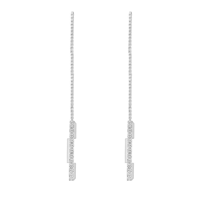 Gucci 18ct White Gold Gucci Link to Love Long Pendant 0.28cttw Diamond Earrings
