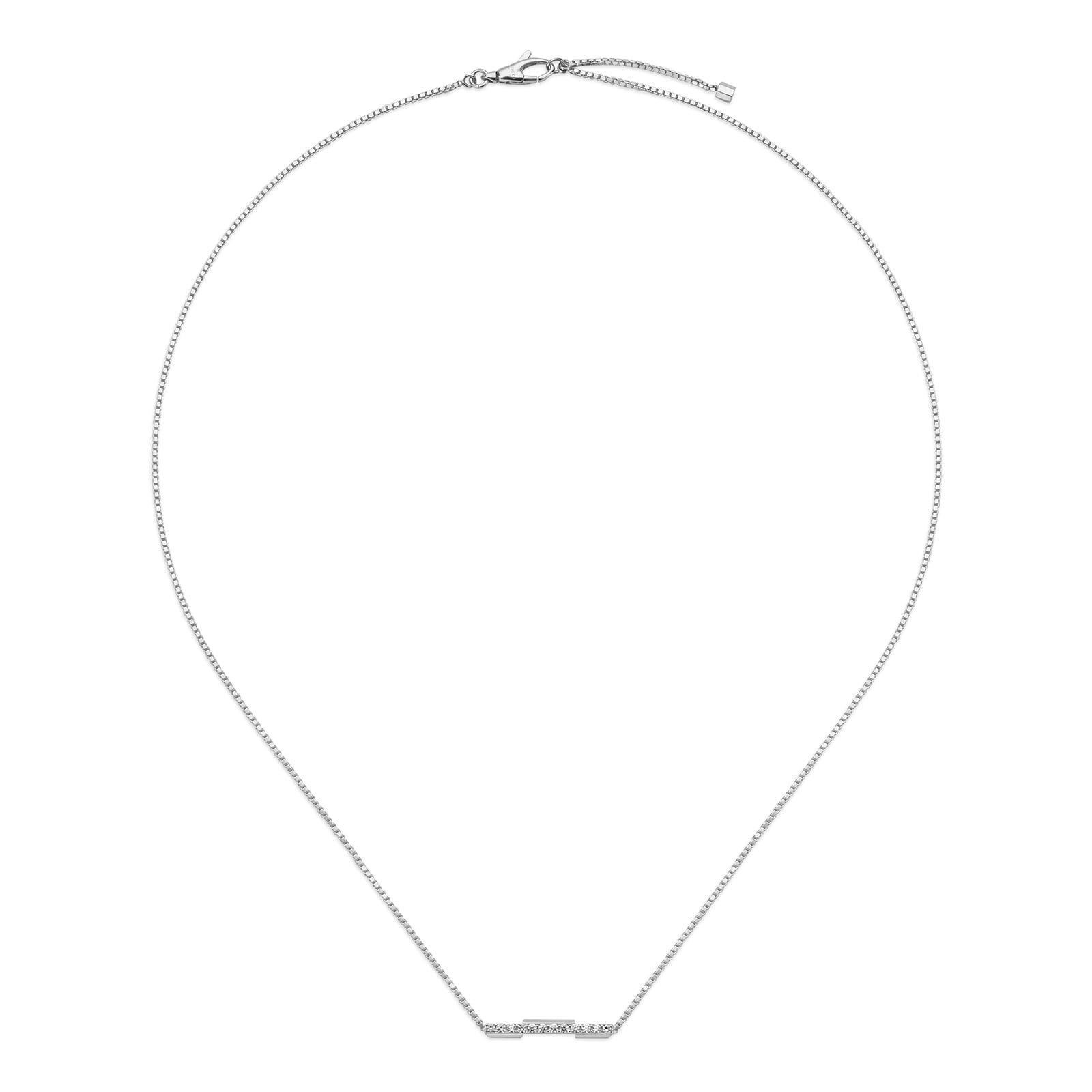 Gucci 18ct White Gold 0.14cttw Diamond Gucci Link to Love Necklace Gucci 18ct White Gold 0.14cttw Diamond Gucci Link to Love Necklace