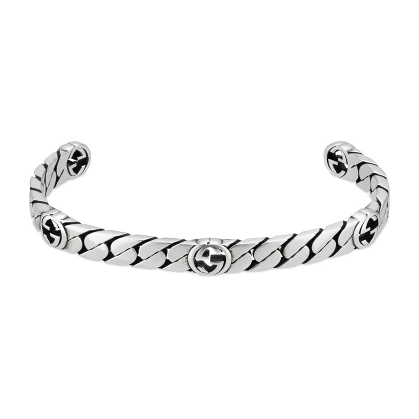 Gucci Gucci Interlocking Sterling Silver 18cm Cuff Bracelet